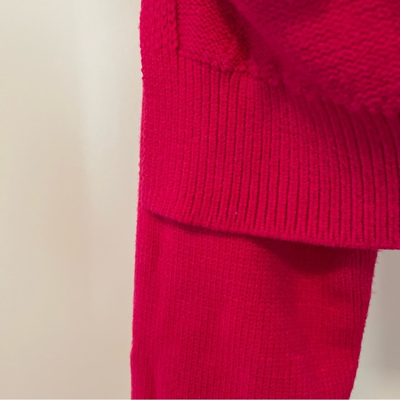 Anthropologie Maeve Hot Pink Crystal Tunic Turtleneck Sweater - Picture 11 of 12